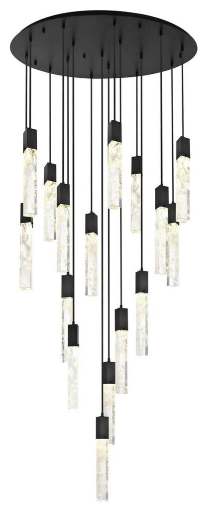 Aurora 16 Light Chandelier, BlackBy Elegant Furniture & Lighting