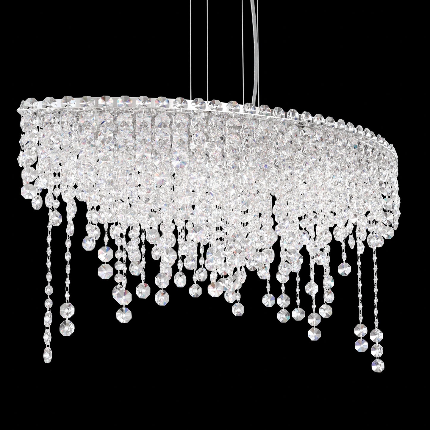 Chantant 6-Light Pendant in Stainless Steel With Clear Heritage CrystalBy Schonbek