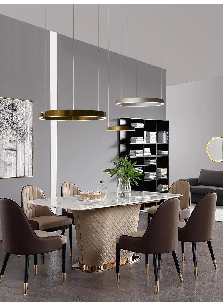 Brig-Glis | Gold Spiral LED Chandelier for Living Room, 3 Rings Large - Dia31.5x23.6x15.8" / Dia80x60x40cmBy Miron Demid LLC