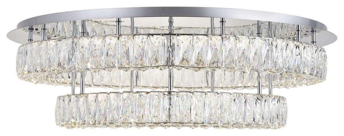 Monroe Flush Mount in Chrome with Clear royal cut CrystalBy Elegant Furniture & Lighting
