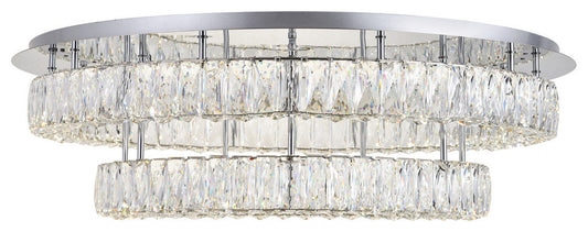 Monroe Flush Mount in Chrome with Clear royal cut CrystalBy Elegant Furniture & Lighting