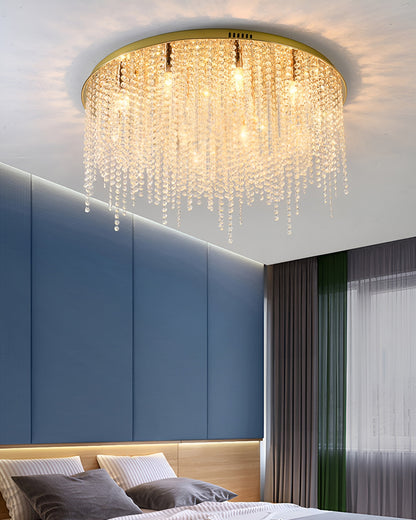 Acireale | Modern Drum LED Ceiling Chandelier, Chrome, Dia39.4", Warm Light, DimmableBy Miron Demid LLC