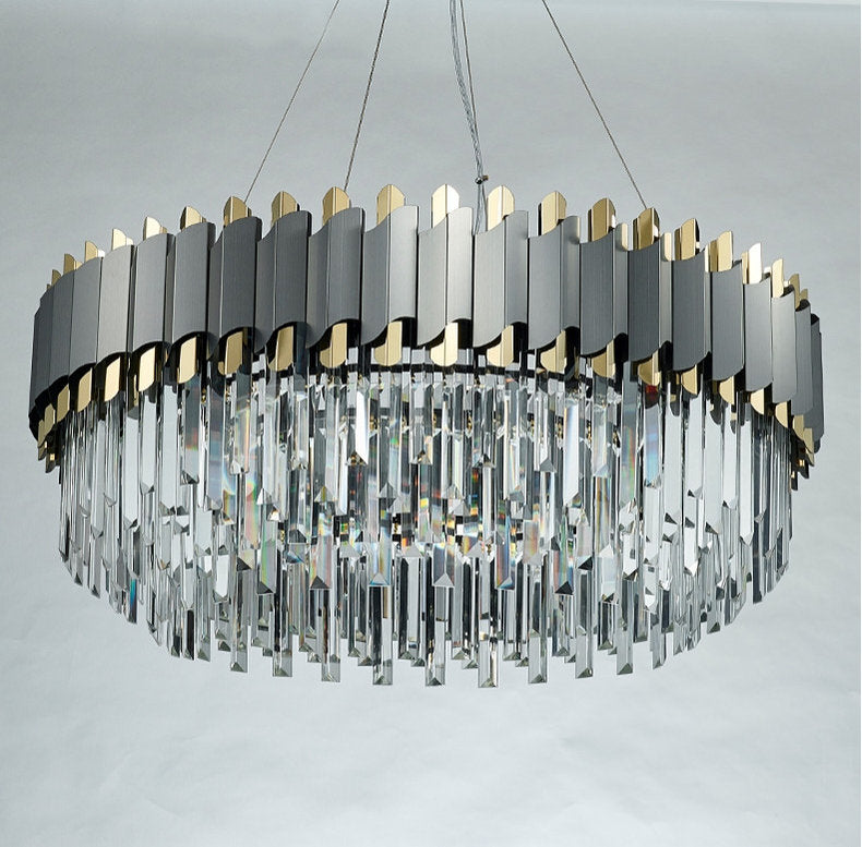 Alfianello | Creative Drum Crystal Hanging Lighting For Living Room, Dia31.5"By Miron Demid LLC