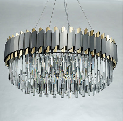 Alfianello | Creative Drum Crystal Hanging Lighting For Living Room, Dia31.5"By Miron Demid LLC