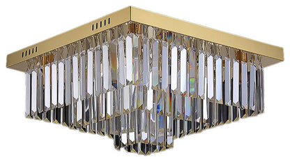 Bagnolo in Piano | Gold Square Crystal Chandelier, 39.4''By Miron Demid LLC