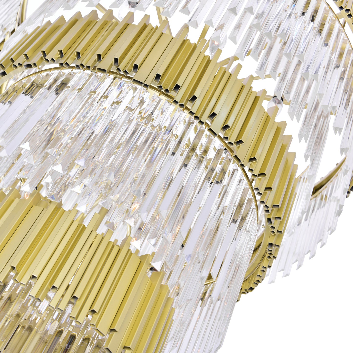 Deco 34 Light Down Chandelier With Medallion Gold FinishBy CWI Lighting