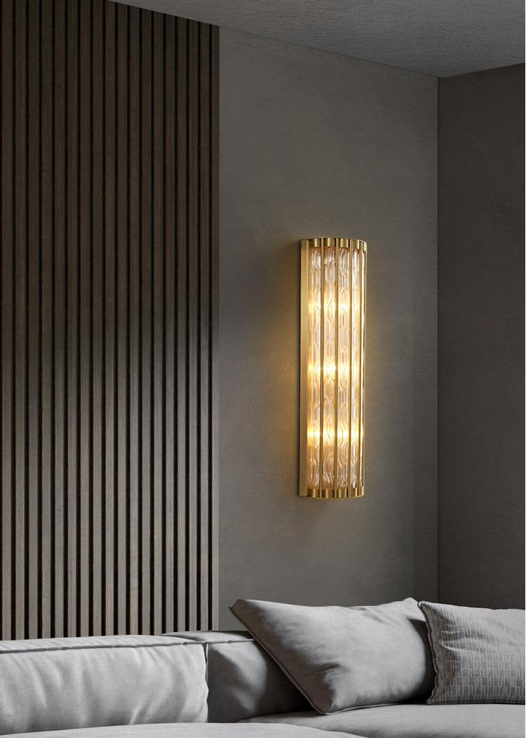 Luxury Golden Crystal Wall Lamp, L7.1xw4.7xh23.6", Cool LightBy Miron Demid LLC