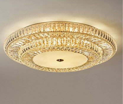Acqui Terme | Modern Round LED Crystal Ceiling Chandelier, Dia23.6xh4.3", Warm Light, Non-DimmableBy Miron Demid LLC
