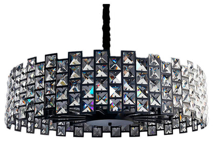 Black crystal lamp for modern living room, bedroom, kitchen., 31.5''By Miron Demid LLC
