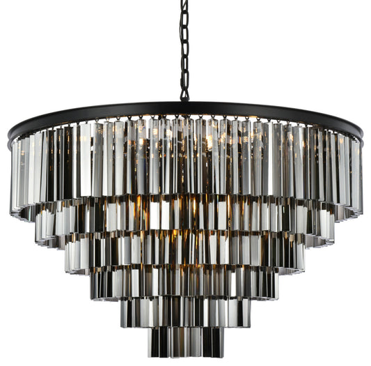 Elegant Lighting 1201D44-SS/RC Sydney 33 Light 44"W Crystal - Matte BlackBy Elegant Furniture & Lighting
