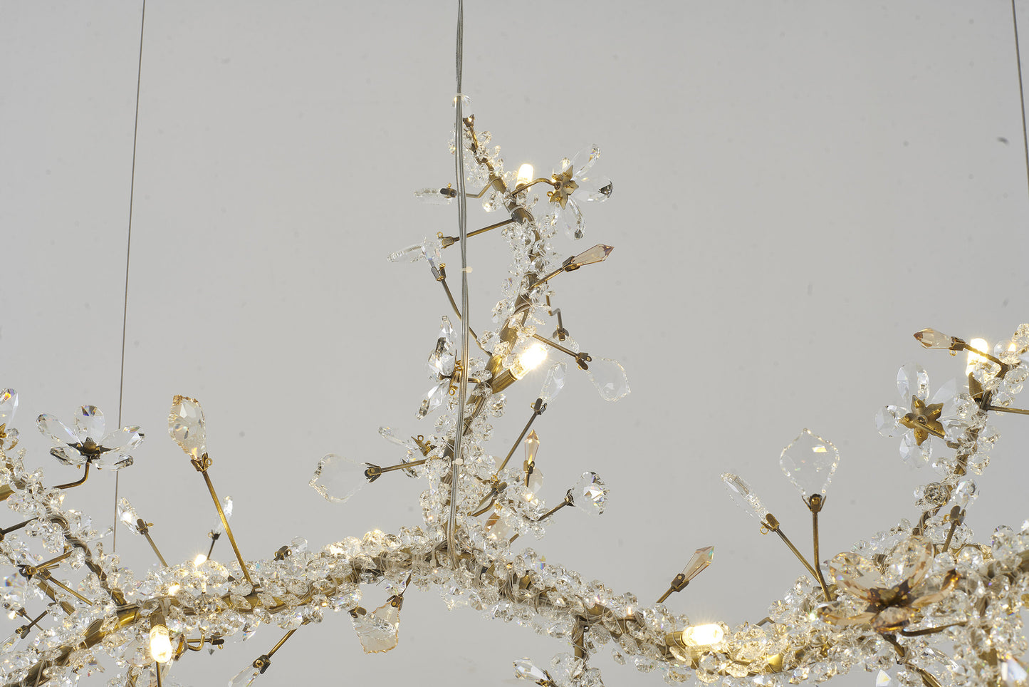 30-Light 70" Gold Stainless Steel Chandelier With Clear and Champagne CrystalsBy Design Living