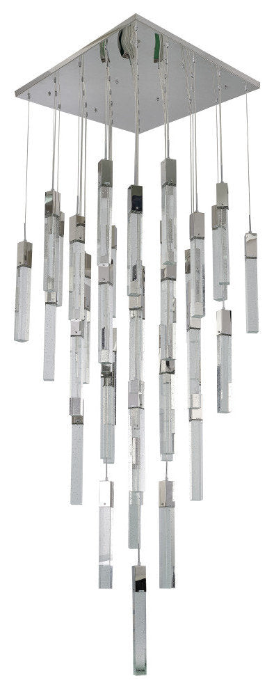 Crystal Cascade Multi-Light Pendant, ChromeBy Design Living