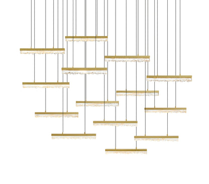 CWI LIGHTING 1588P60-14-624 Stagger Integrated LED Brass ChandelierBy CWI Lighting