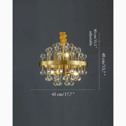 Colorful Modern Living Room Chandelier, Round Crystal, 31.5''By Miron Demid LLC