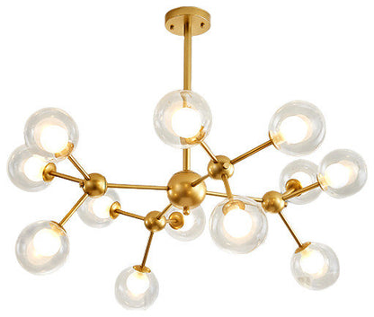 Cabiate | Glass Globe Shaped Chandelier for Bedroom, 12 Lights, Warm LightBy Miron Demid LLC