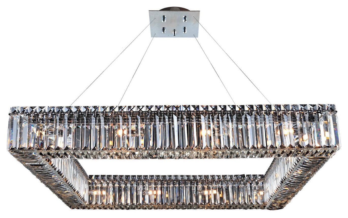 Quadro 16-Light Pendant Light in ChromeBy Allegri Crystal by Kalco Lighting