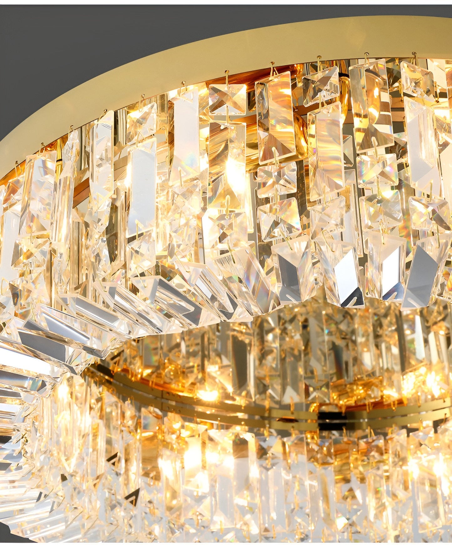 Carcare | Eminent Drum Crystal Chandelier for Ceiling, Gold, 39.4''By Miron Demid LLC