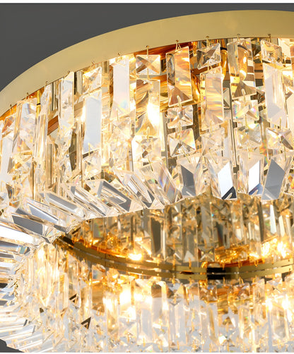 Carcare | Eminent Drum Crystal Chandelier for Ceiling, Gold, 39.4''By Miron Demid LLC