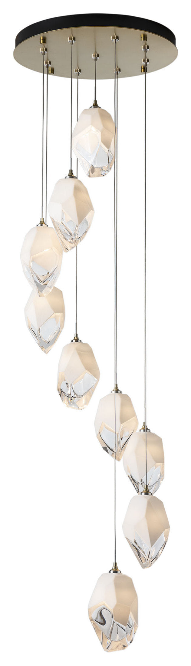 Chrysalis 9-Light Large Crystal Pendant Modern Brass White Crystal LongBy Hubbardton Forge