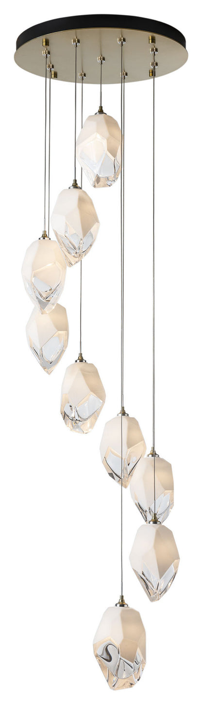 Chrysalis 9-Light Large Crystal Pendant Modern Brass White Crystal LongBy Hubbardton Forge