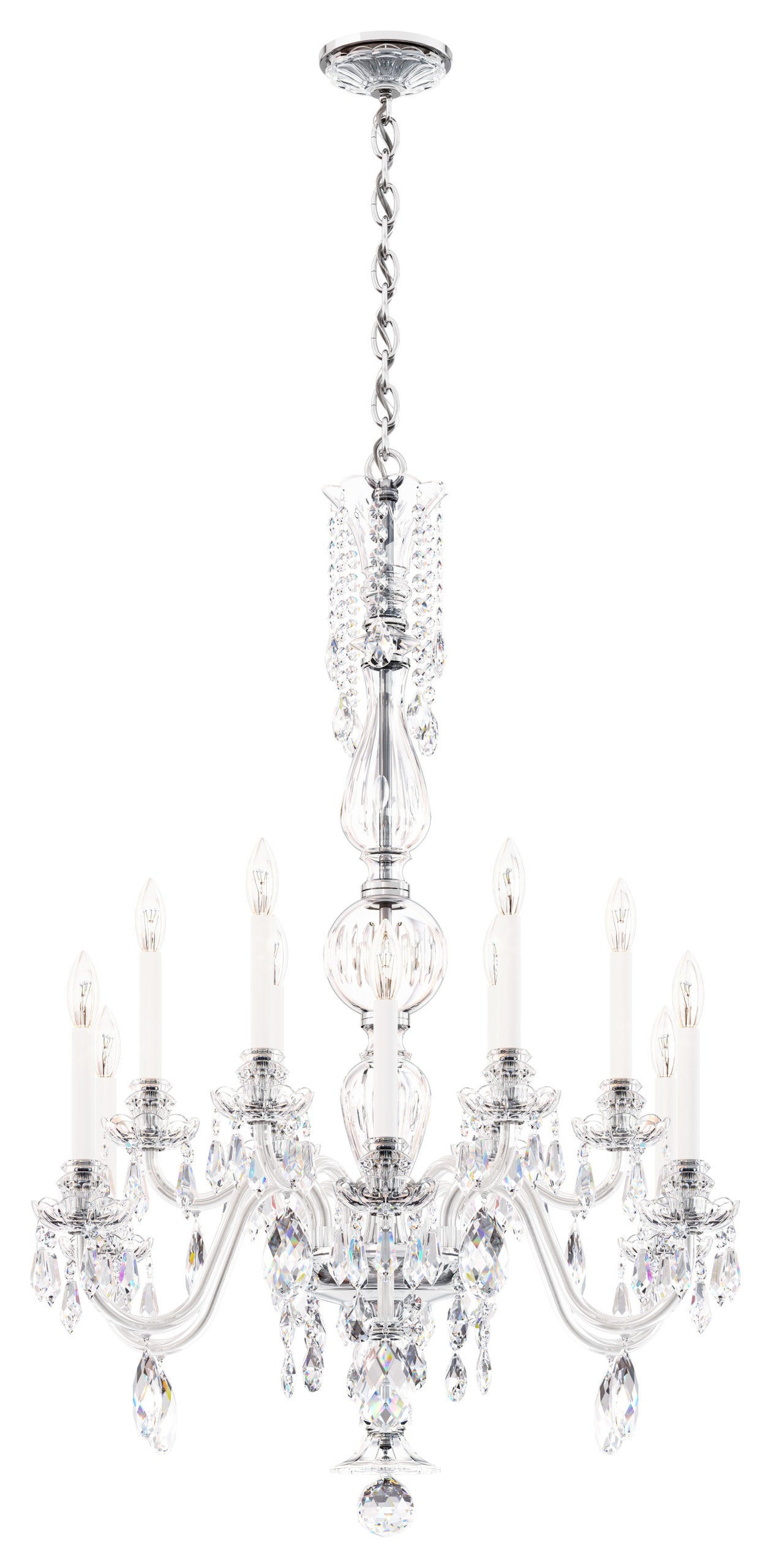 Schonbek Ha5808N-40H 12 Light Crystal Chandelier, SilverBy Schonbek