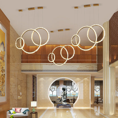 MIRODEMI? Aarau | Crystal Pendant Light in the Shape of Rings, Dia15.7+23.6+31.5", Cool LightBy Miron Demid LLC