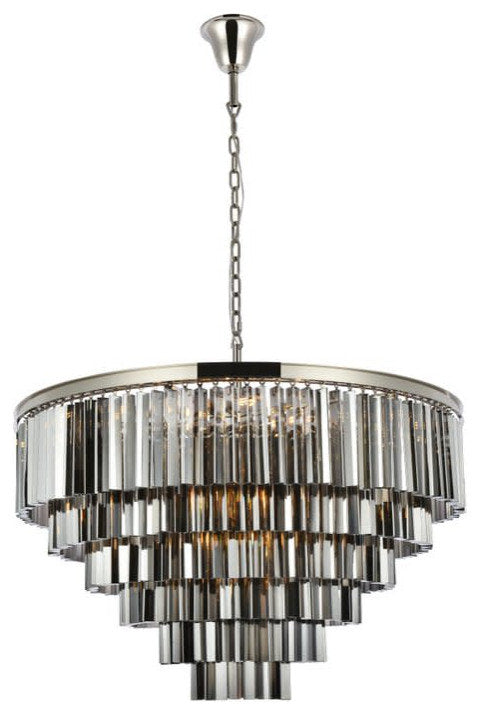 Elegant Lighting 1201D44-SS/RC Sydney 33 Light 44"W Crystal - Matte BlackBy Elegant Furniture & Lighting