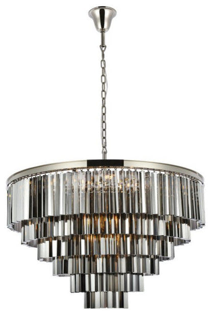 Elegant Lighting 1201D44-SS/RC Sydney 33 Light 44"W Crystal - Matte BlackBy Elegant Furniture & Lighting