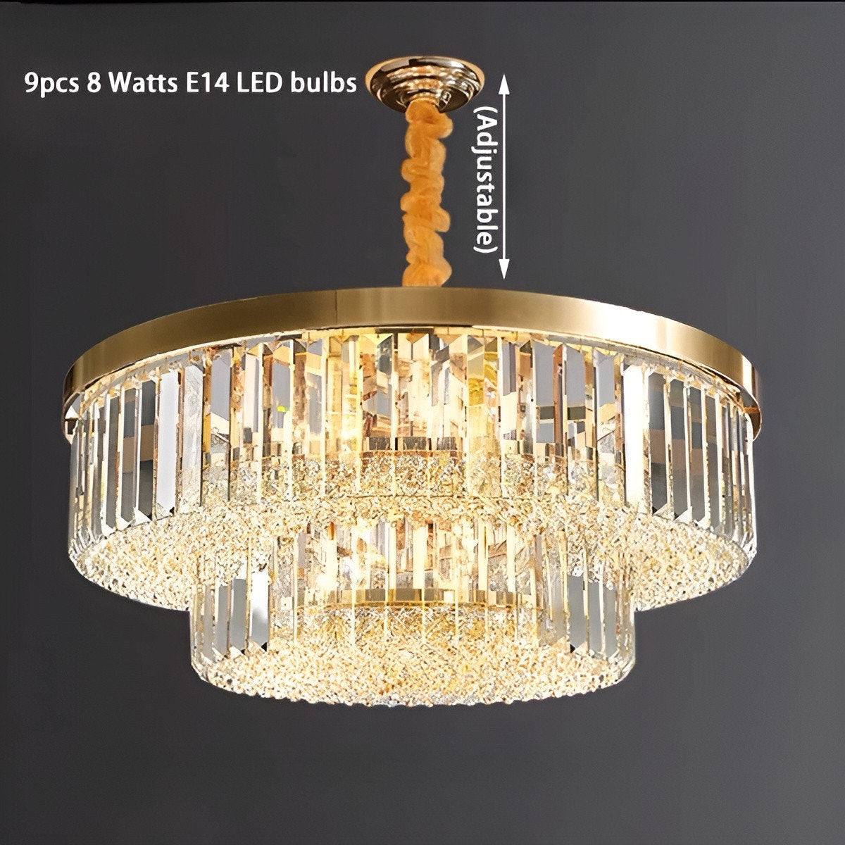 Affi | Contemporary crystal ceiling chandelier, 31.5"By Miron Demid LLC
