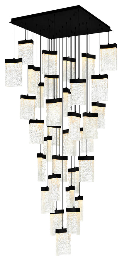 CWI LIGHTING 1587P36-33-101 Lava Integrated LED Black ChandelierBy CWI Lighting