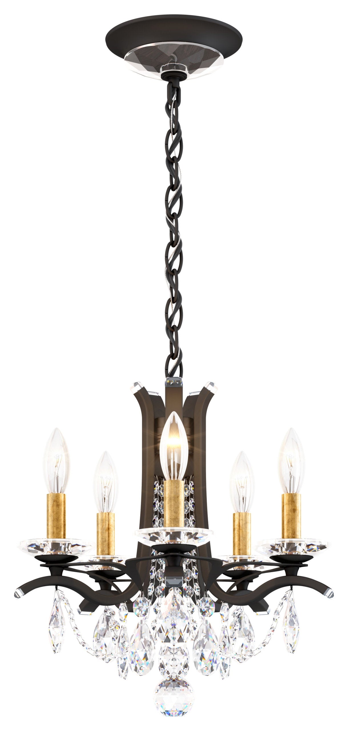 Schonbek Va8304N-51H 5 Light Crystal Chandelier, BlackBy Schonbek