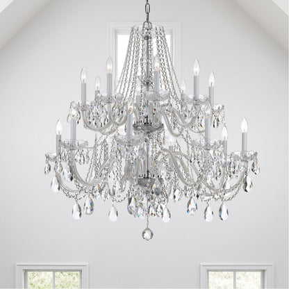 Traditional Crystal 16 Light Chandelier, Polished Chrome, 16, ClearBy Crystorama Lighting