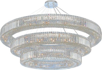 Rondelle 3 Tier Pendant, Chrome, 48By KALCO LIGHTING
