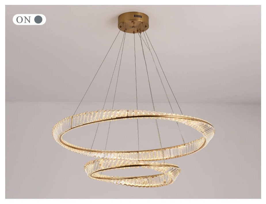 Monthey | Modern Gold Crystal Chandelier for Living Room, Dia31.5x23.6"/80x60cmBy Miron Demid LLC