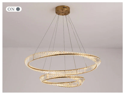 Monthey | Modern Gold Crystal Chandelier for Living Room, Dia31.5x23.6"/80x60cmBy Miron Demid LLC