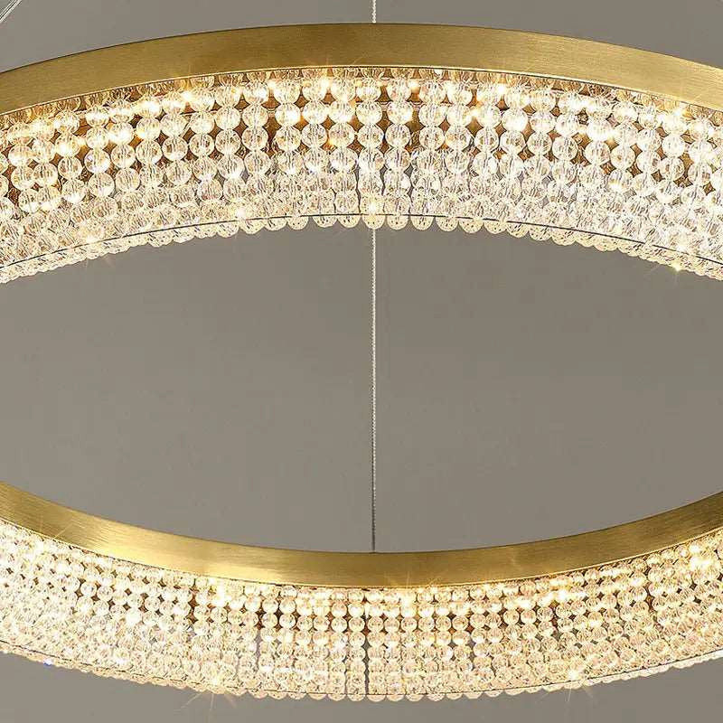 Bergamo Double Ring Crystal ChandelierBy Morsale.com
