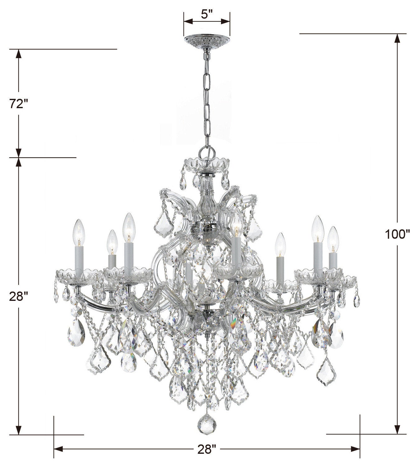 Crystorama Lighting Group 4409-CL-S Maria Theresa 9 Light 28"W - PolishedBy Crystorama Lighting