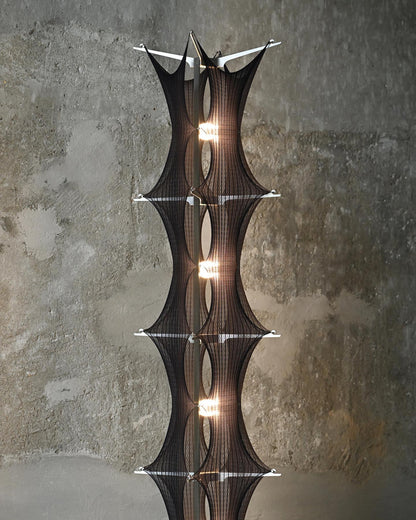 Noir Mesh Tower Floor Lamp