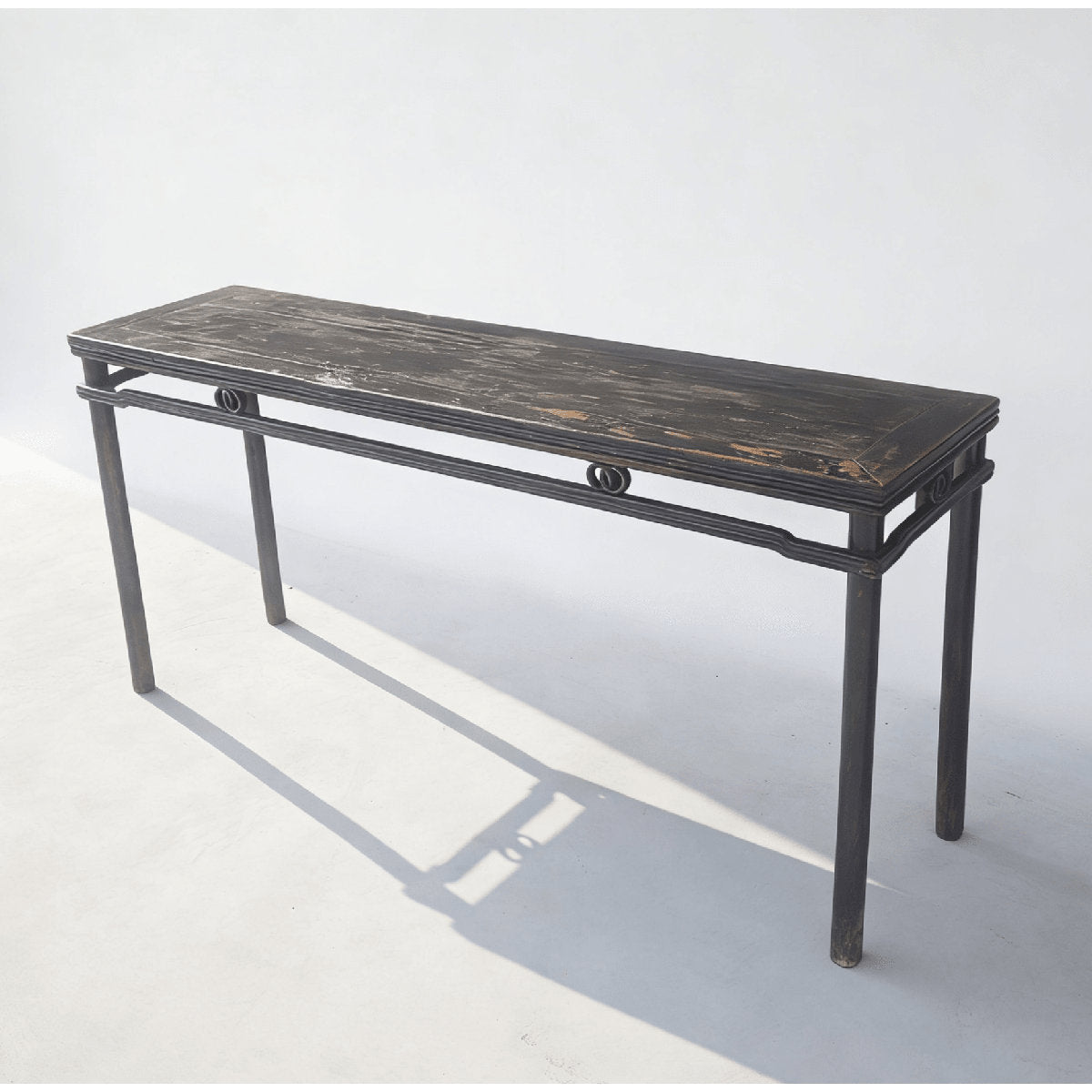 72" Long Antique Elm Console Table