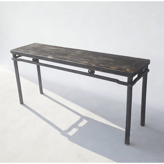 72" Long Antique Elm Console Table