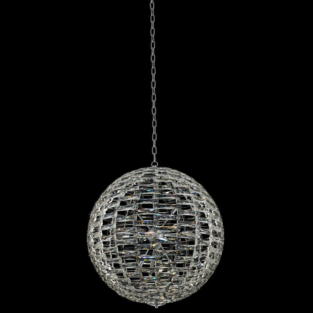 Alta 26x29" 12-Light Contemporary Large Pendants, Polished ChromeBy Allegri Crystal by Kalco Lighting