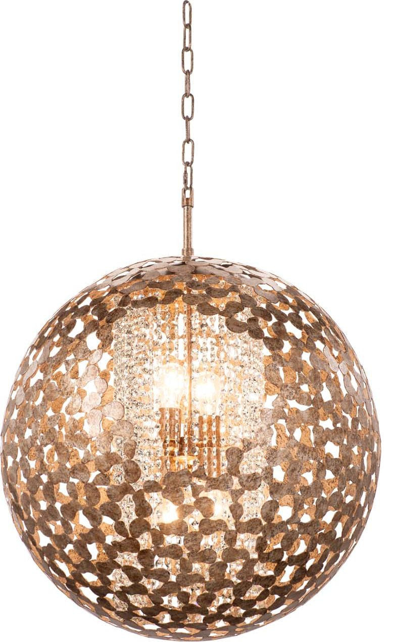 Belladonna Pendant - Antique Silver Leaf, 32 Inch, 8By KALCO LIGHTING