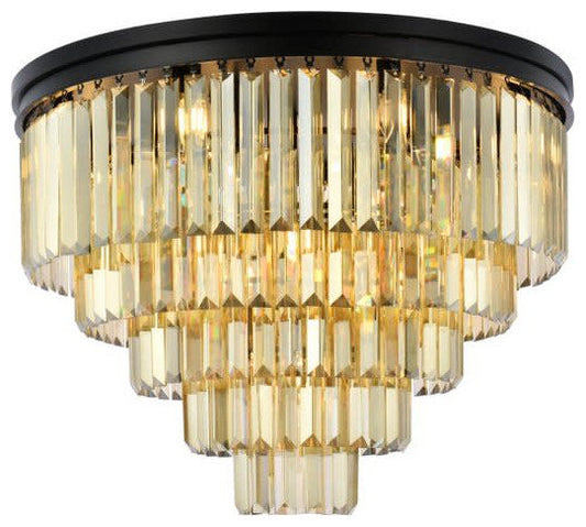 Elegant Lighting 1231F32-GT/RC Sydney 17 Light 32"W Flush Mount - Matte BlackBy Elegant Furniture & Lighting