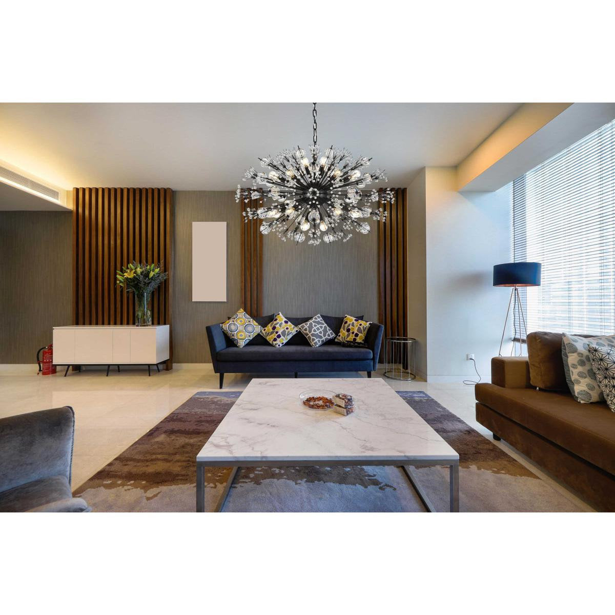 Vera 24 Light Pendant, BlackBy Elegant Furniture & Lighting