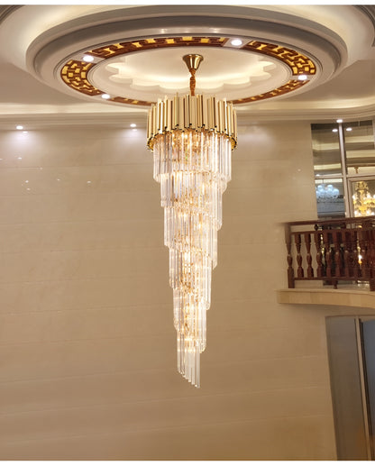Monaco | Luxurious Grand Gold Crystal Chandelier, 19.7''By Miron Demid LLC