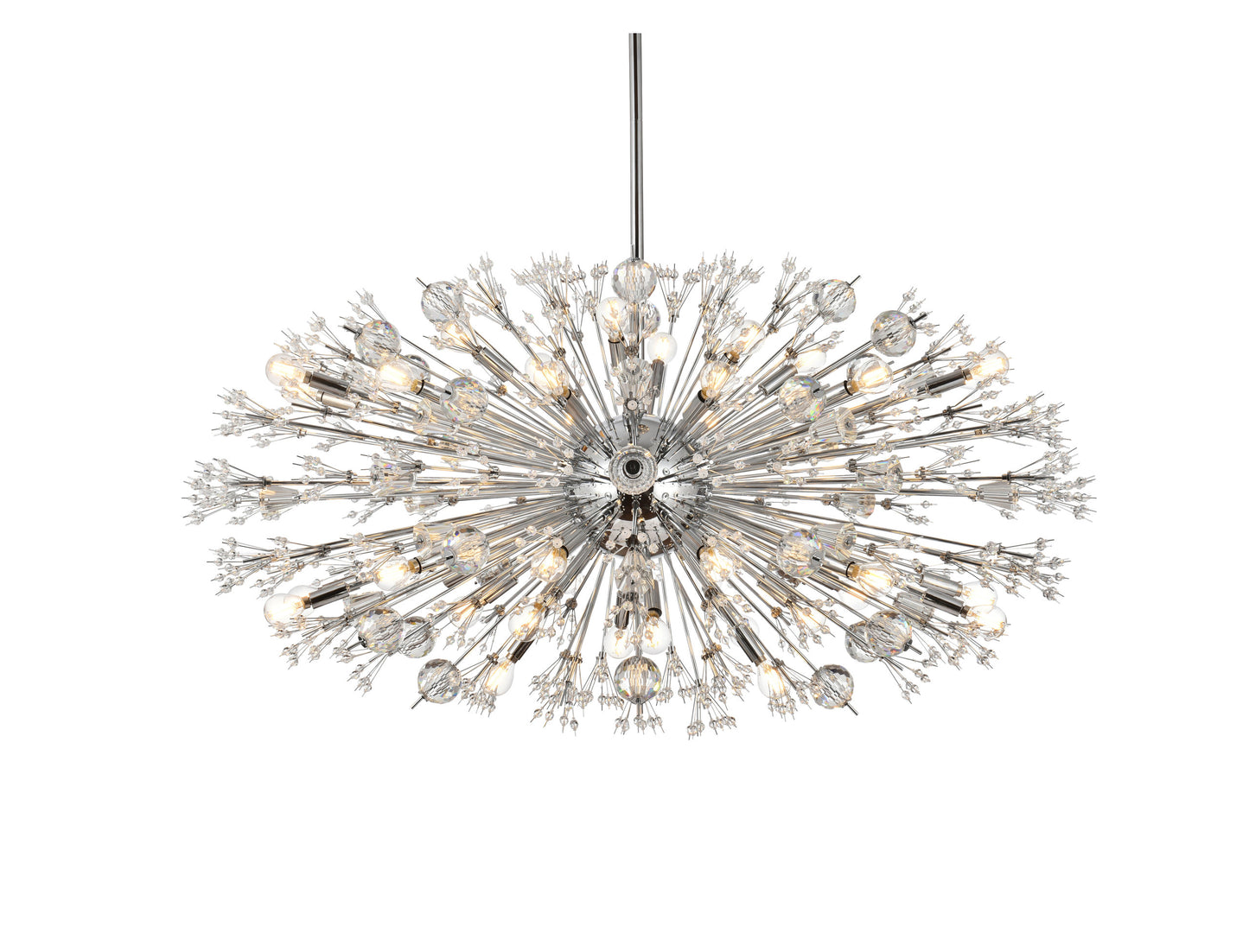 Victor 48" Crystal Starburst Oval Pendant, ChromeBy Home Living