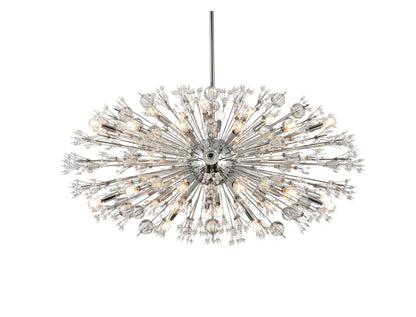 Victor 48" Crystal Starburst Oval Pendant, ChromeBy Home Living