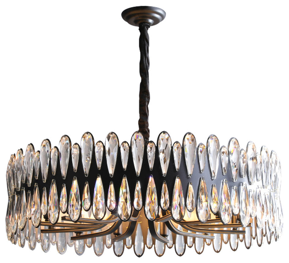 Napoli Crystal Drum Chandelier, Diameter 40"By MORSALE