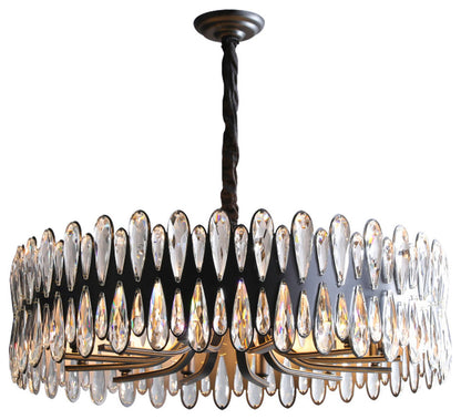 Napoli Crystal Drum Chandelier, Diameter 40"By MORSALE