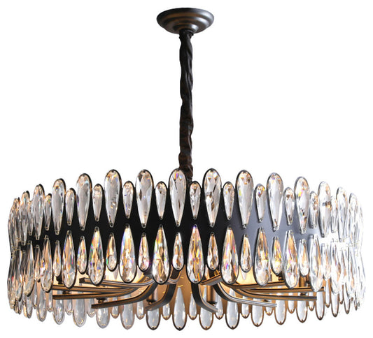 Napoli Crystal Drum Chandelier, Diameter 40"By MORSALE